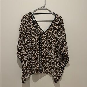 Leopard Print V-Neck Women's Top